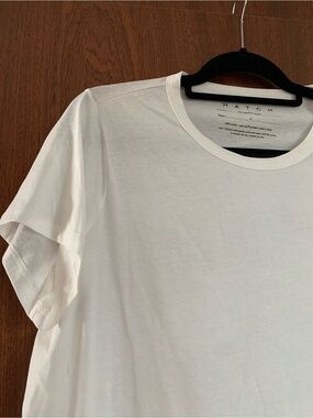 HATCH Maternity White Perfect Crew Short Sleeve Tee